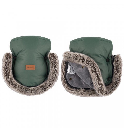 Petite&Mars Furry - Mufka Rękawice do wózka, sanek | Veritable Khaki